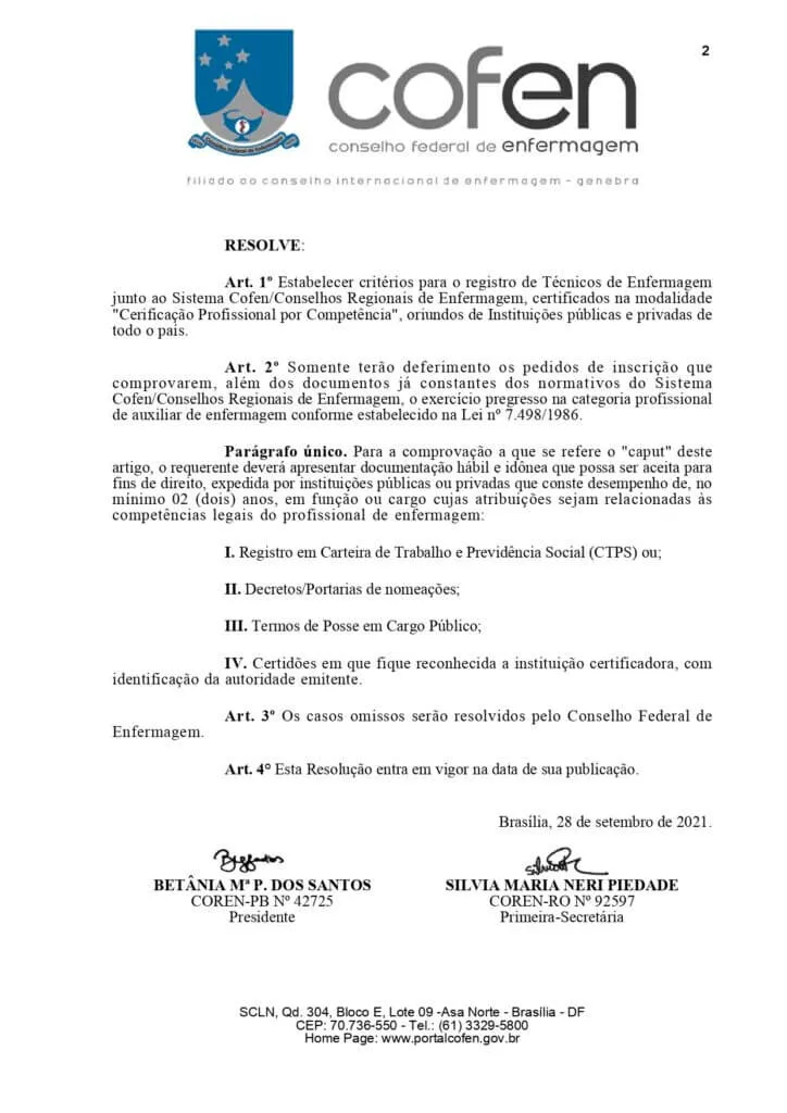 Página 2 da Resolução 683 do COFEN