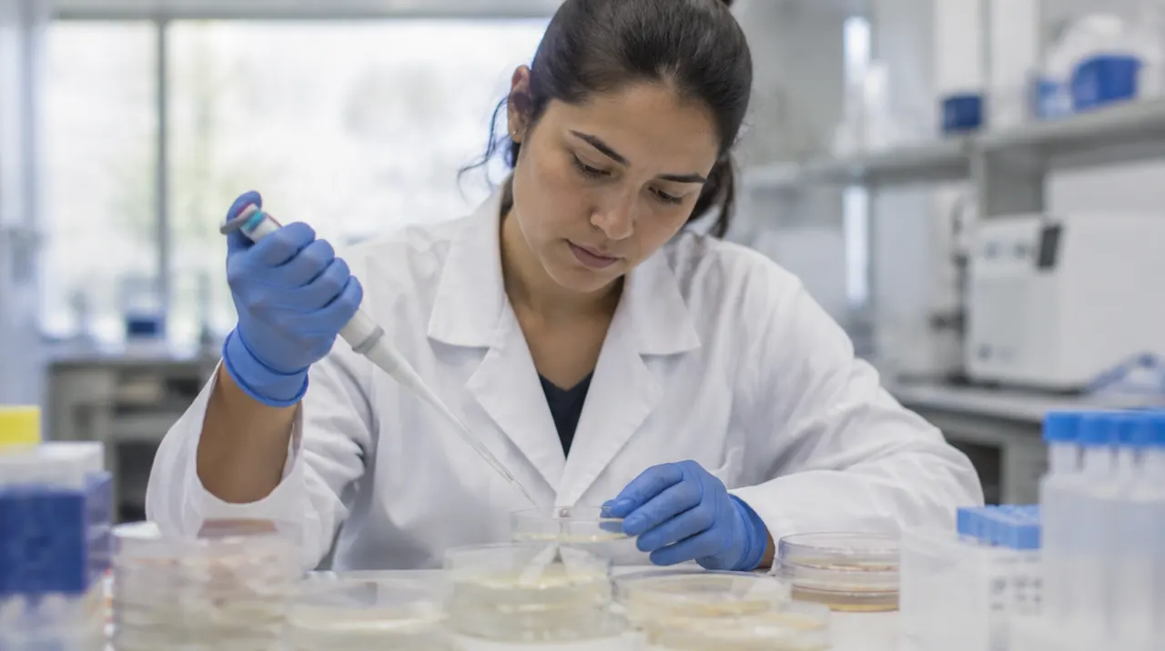 Técnico em Biotecnologia trabalhando