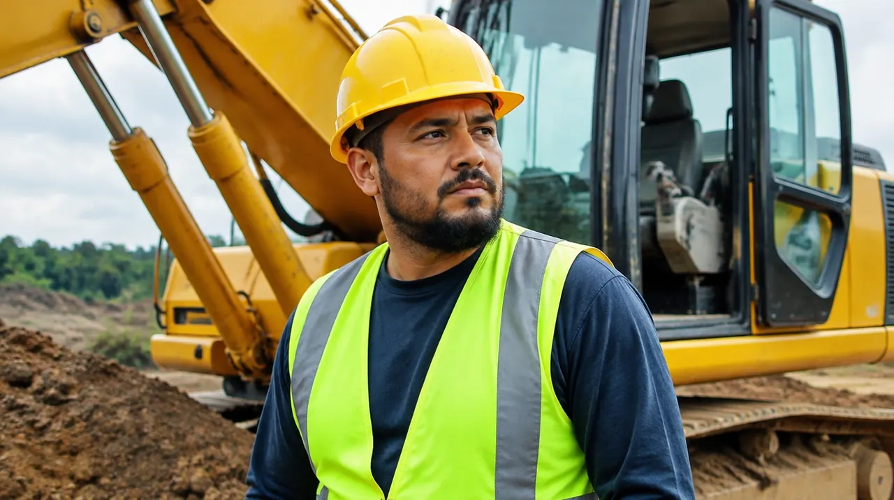 Técnico em Máquinas Pesadas trabalhando