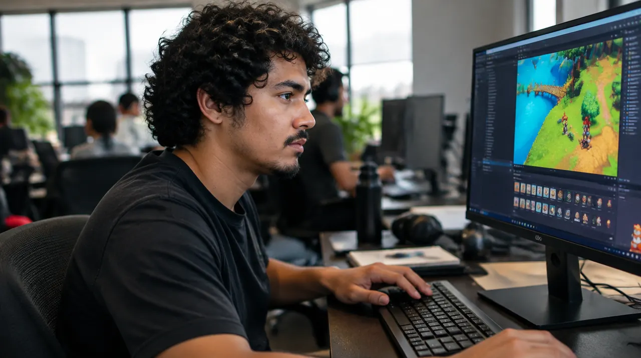 Técnico em Programação de Jogos Digitais trabalhando