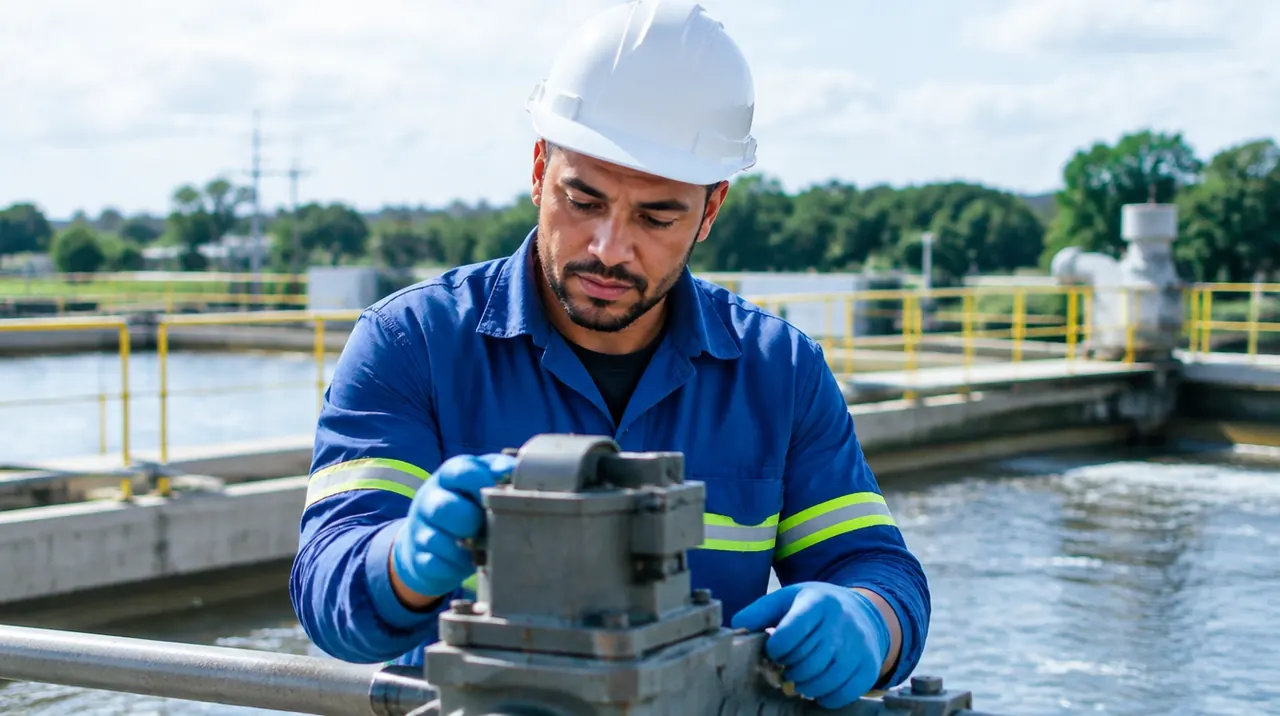 Técnico em Saneamento trabalhando