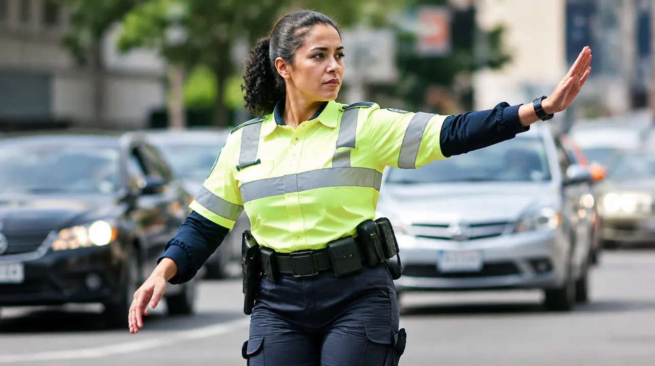 Técnico em Trânsito trabalhando